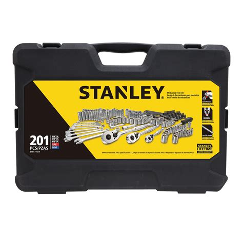 metal box stanley drive set 3 8 drive|201 pc Mechanic's Tool Set .